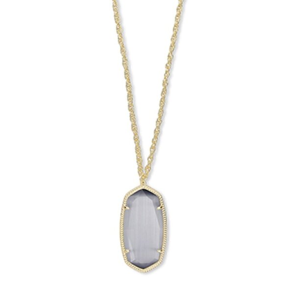 Kendra Scott Jewelry - New Kendra Scott Gold Tone Rae Necklace in Slate Cats Eye NWT